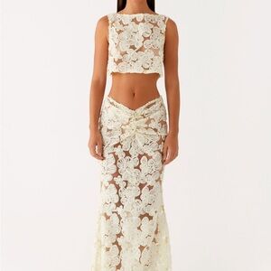 Peppermayo Yellow Floral Maxi Skirt